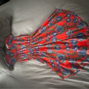 Collective Concepts Red and Blue Floral Dress